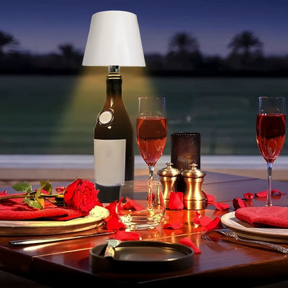 USB Charge Bottle Table Lamp Touch Control of 3 Colors and Stepless Dimming Night Lamp Suitable for Bar Wine Bottles Desk Lights