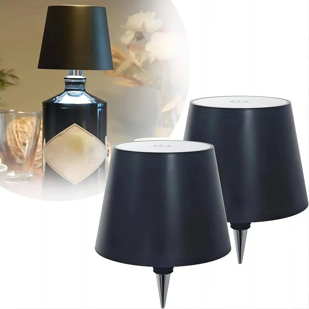 USB Charge Bottle Table Lamp Touch Control of 3 Colors and Stepless Dimming Night Lamp Suitable for Bar Wine Bottles Desk Lights