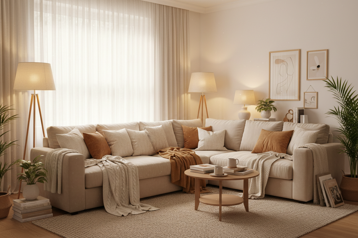 Cozy Living room, The picture shouldnt have much dark sport on the left